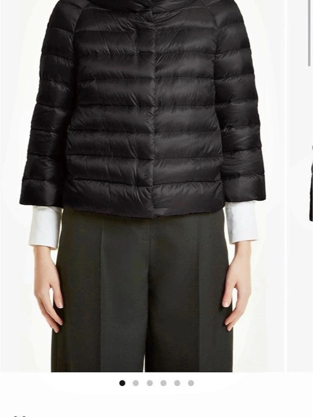 Herno Sofia Iconic Down Crop Puffer Jacket Black Size 12